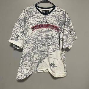 Vintage North Carolina Shirt Mens Size XXXL All Over Print Travel Tourism Usa